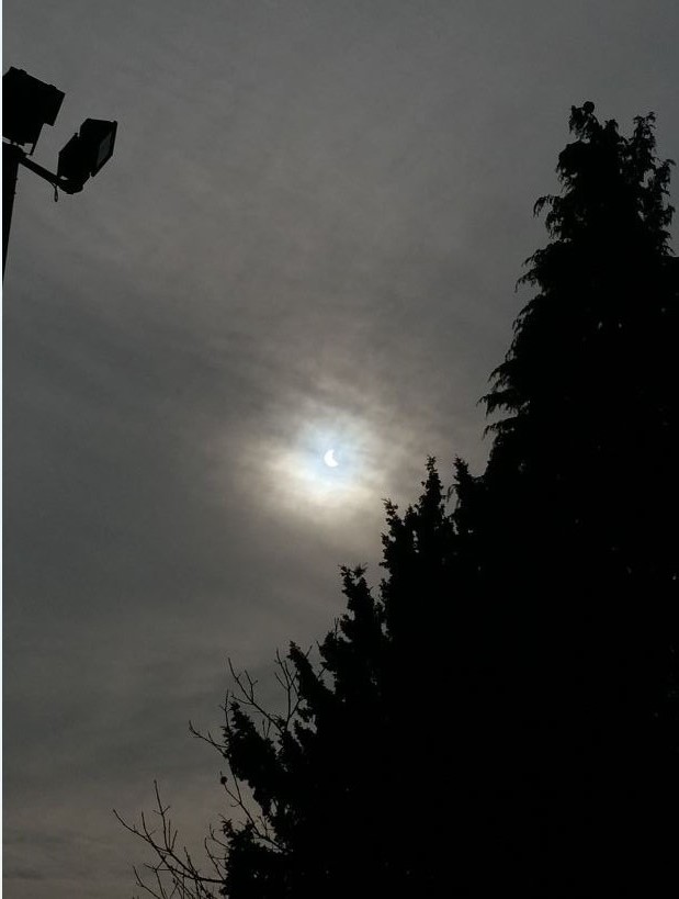 The partial solar eclipse, 20th March 2015 - photograph by Mrs Wright 
